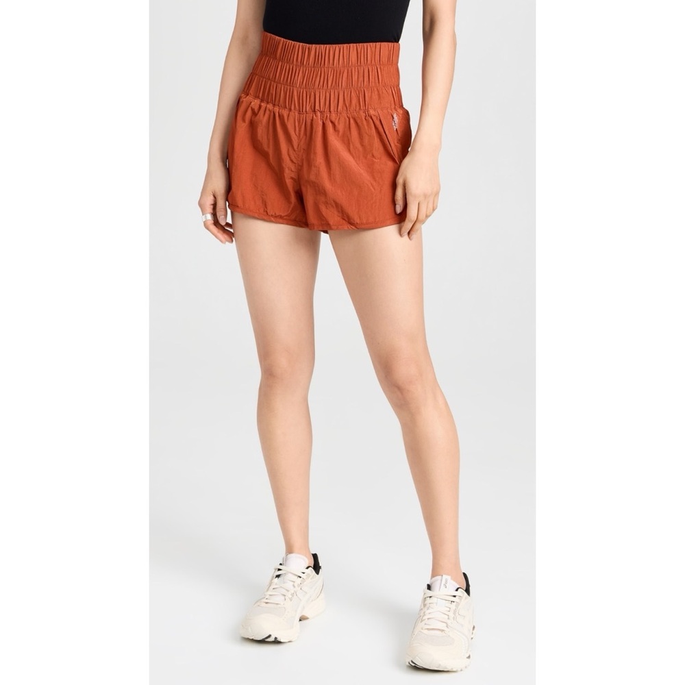 Free People FP Movement The Way Home Shorts Red Earth Gym Workout Athletic